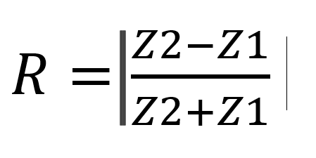 Formular regarding acoustic impedance and reflection of acoustic waves