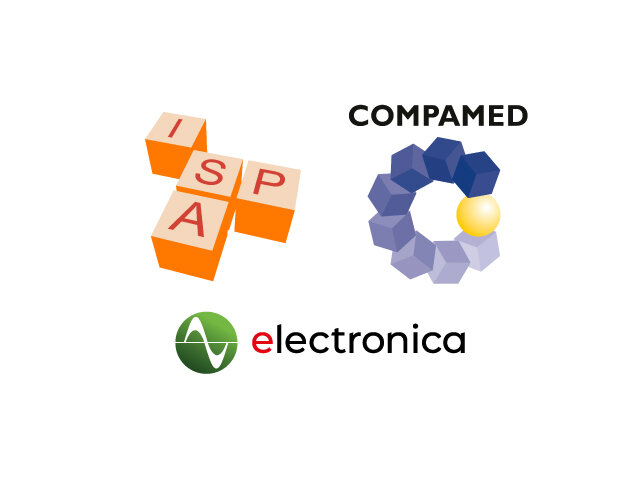 ISPA, Compamed and Electronica trade show logos