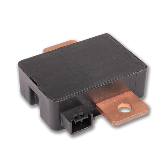 The CTS BMS sensor with a black casing and orange busbar coming out of the housing