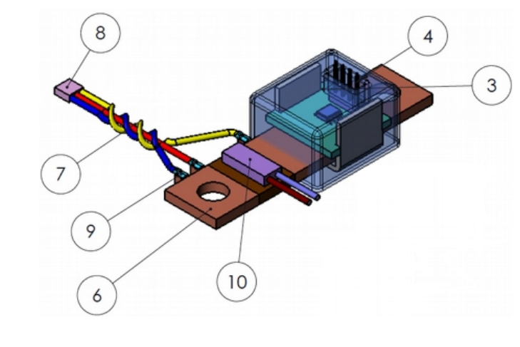 Image of HSM-800 module with parts labeled by number