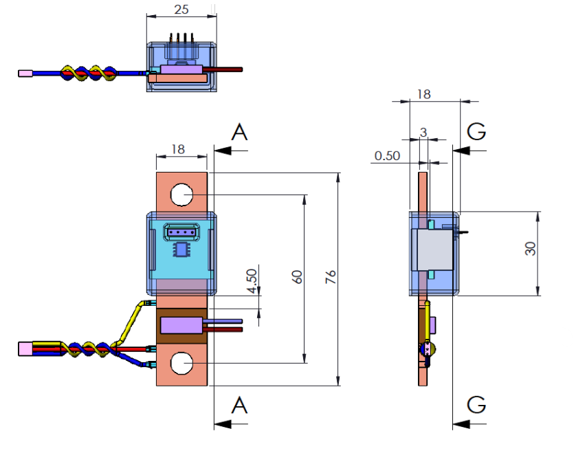 Diagram of the HSM-800 and its dimensions